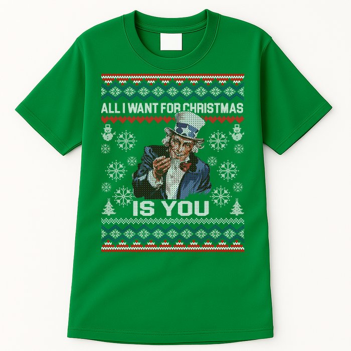 Uncle Sam All I Want for Christmas is You Ugly Tall T-Shirt
