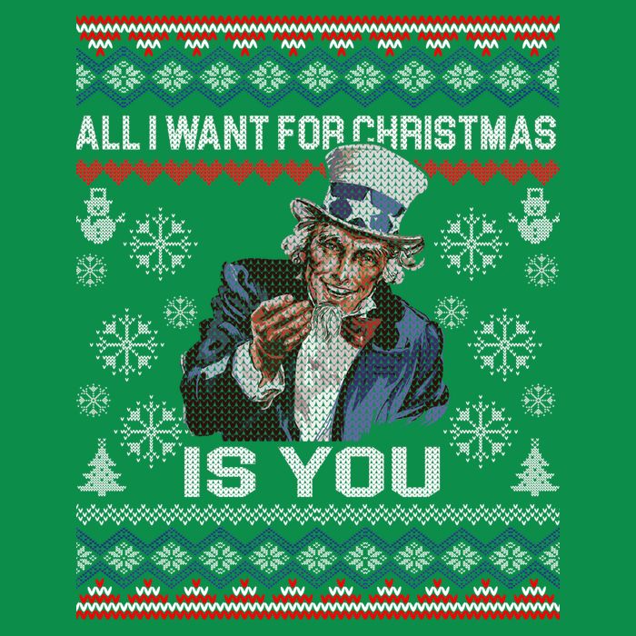 Uncle Sam All I Want for Christmas is You Ugly Tall T-Shirt