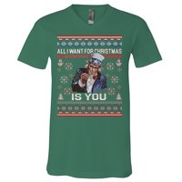 Uncle Sam All I Want for Christmas is You Ugly V-Neck T-Shirt