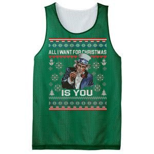 Uncle Sam All I Want for Christmas is You Ugly Mesh Reversible Basketball Jersey Tank