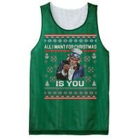 Uncle Sam All I Want for Christmas is You Ugly Mesh Reversible Basketball Jersey Tank