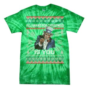 Uncle Sam All I Want for Christmas is You Ugly Tie-Dye T-Shirt