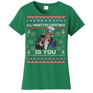 Uncle Sam All I Want for Christmas is You Ugly Women's T-Shirt