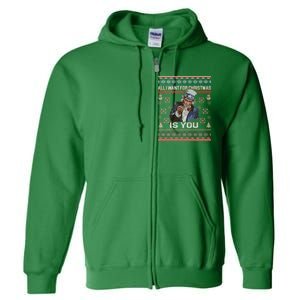 Uncle Sam All I Want for Christmas is You Ugly Full Zip Hoodie