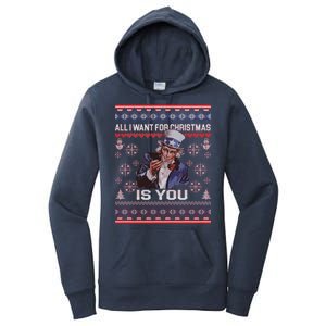 Uncle Sam All I Want for Christmas is You Ugly Women's Pullover Hoodie