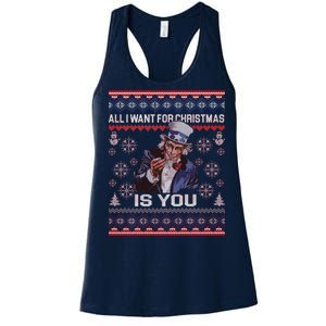 Uncle Sam All I Want for Christmas is You Ugly Women's Racerback Tank