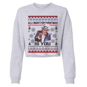 Uncle Sam All I Want for Christmas is You Ugly Cropped Pullover Crew