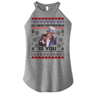 Uncle Sam All I Want for Christmas is You Ugly Women's Perfect Tri Rocker Tank