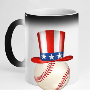 Uncle Sam Baseball 11oz Black Color Changing Mug