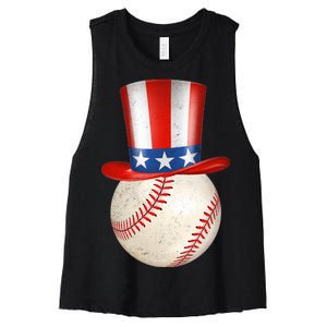 Uncle Sam Baseball Women's Racerback Cropped Tank