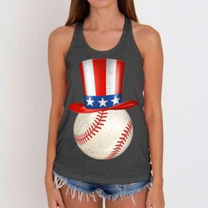 Uncle Sam Baseball Women's Knotted Racerback Tank