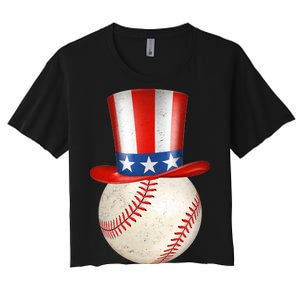 Uncle Sam Baseball Women's Crop Top Tee