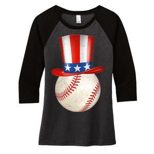 Uncle Sam Baseball Women's Tri-Blend 3/4-Sleeve Raglan Shirt