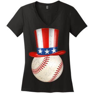 Uncle Sam Baseball Women's V-Neck T-Shirt