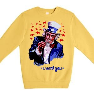 Uncle Sam I Want You Premium Crewneck Sweatshirt