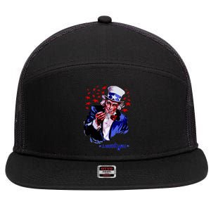 Uncle Sam I Want You 7 Panel Mesh Trucker Snapback Hat