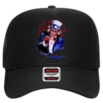 Uncle Sam I Want You High Crown Mesh Back Trucker Hat