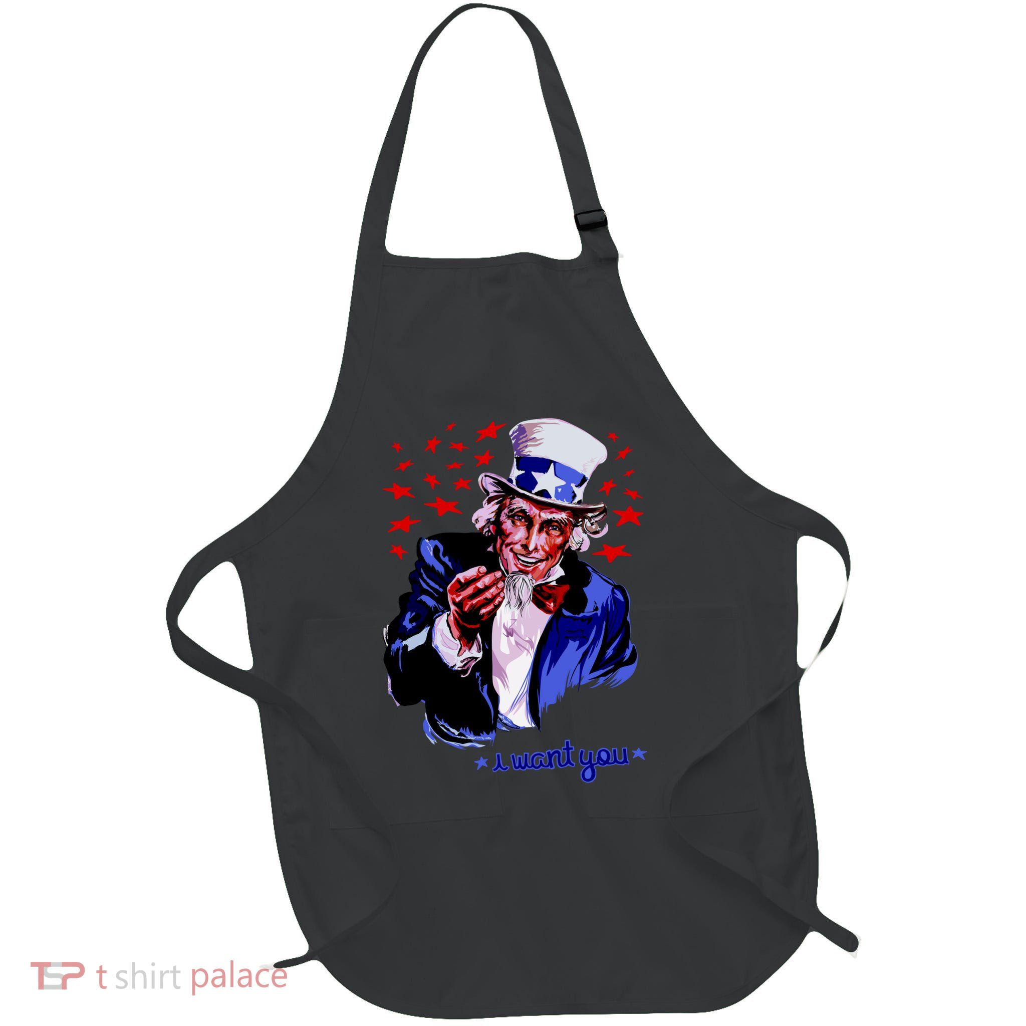 Uncle Sam I Want You Full-Length Apron With Pockets