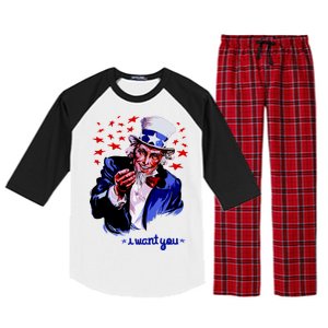 Uncle Sam I Want You Raglan Sleeve Pajama Set