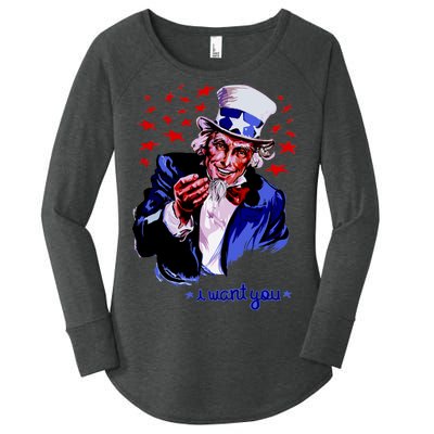 Uncle Sam I Want You Women's Perfect Tri Tunic Long Sleeve Shirt