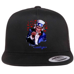 Uncle Sam I Want You Flat Bill Trucker Hat