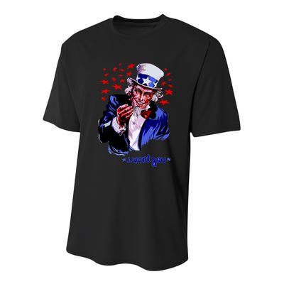 Uncle Sam I Want You Youth Performance Sprint T-Shirt