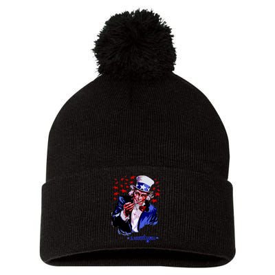 Uncle Sam I Want You Pom Pom 12in Knit Beanie