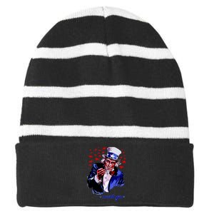 Uncle Sam I Want You Striped Beanie with Solid Band