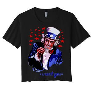 Uncle Sam I Want You Women's Crop Top Tee