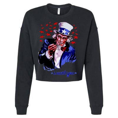 Uncle Sam I Want You Cropped Pullover Crew