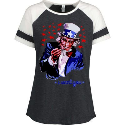 Uncle Sam I Want You Enza Ladies Jersey Colorblock Tee