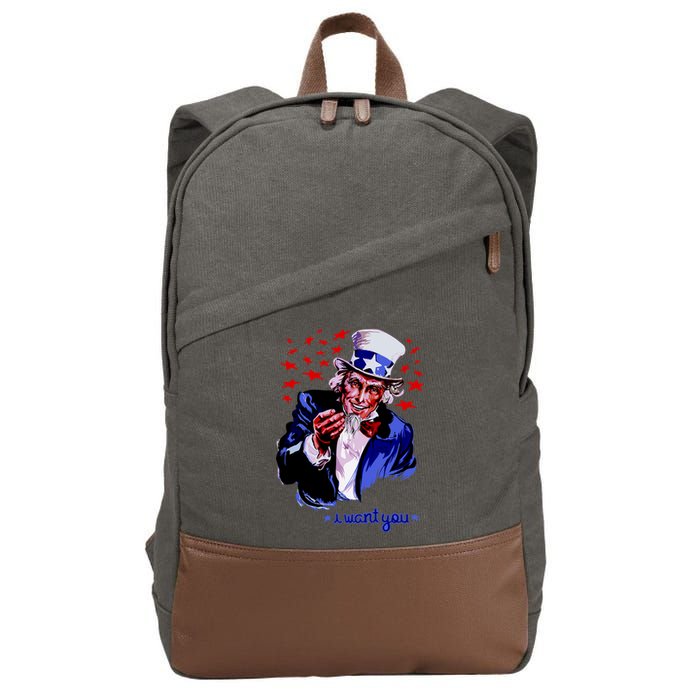 Uncle Sam I Want You Cotton Canvas Backpack