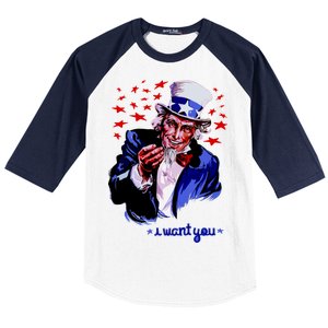 Uncle Sam I Want You Baseball Sleeve Shirt