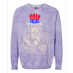 Uncle Sam I Want You 4th of July USA Mashup Colorblast Crewneck Sweatshirt