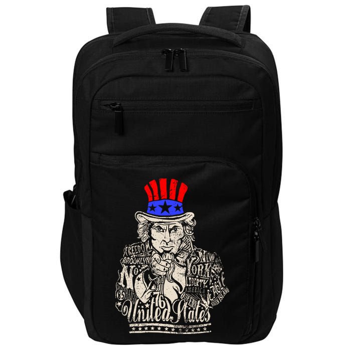 Uncle Sam I Want You 4th of July USA Mashup Impact Tech Backpack