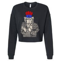 Uncle Sam I Want You 4th of July USA Mashup Cropped Pullover Crew