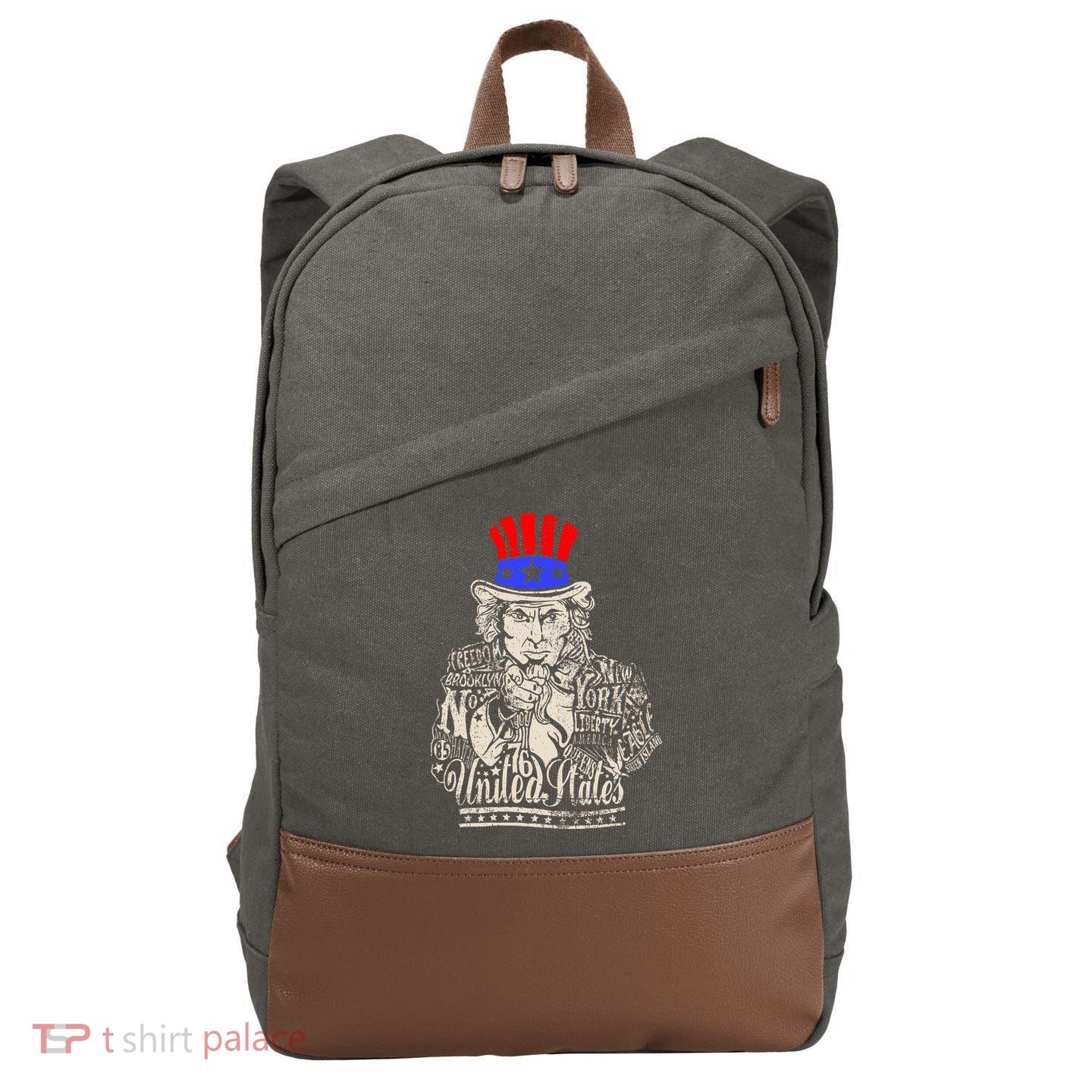 Uncle Sam I Want You 4th of July USA Mashup Cotton Canvas Backpack