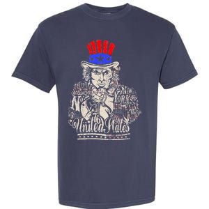 Uncle Sam I Want You 4th of July USA Mashup Garment-Dyed Heavyweight T-Shirt