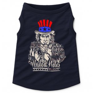 Uncle Sam I Want You 4th of July USA Mashup Doggie Tank