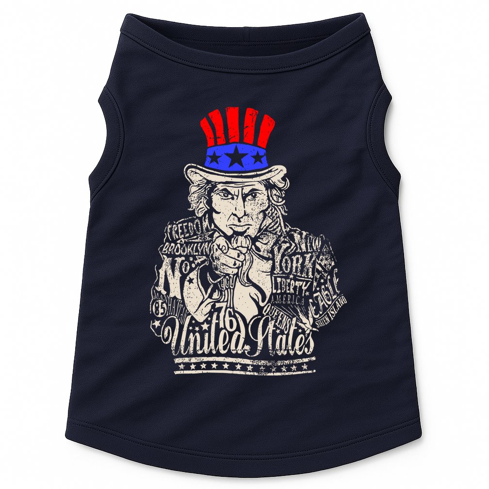 Uncle Sam I Want You 4th of July USA Mashup Doggie Tank