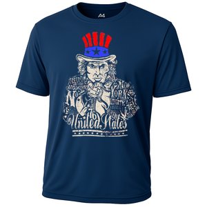 Uncle Sam I Want You 4th of July USA Mashup Cooling Performance Crew T-Shirt