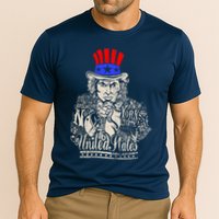 Uncle Sam I Want You 4th of July USA Mashup Cooling Performance Crew T-Shirt