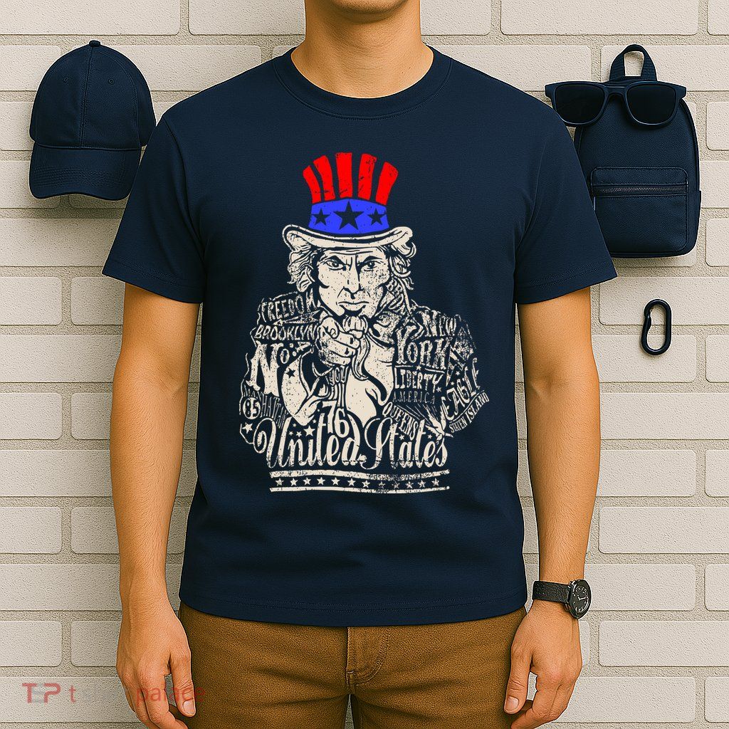 Uncle Sam I Want You 4th of July USA Mashup T-Shirt