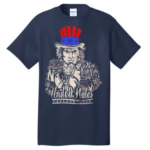 Uncle Sam I Want You 4th of July USA Mashup Tall T-Shirt