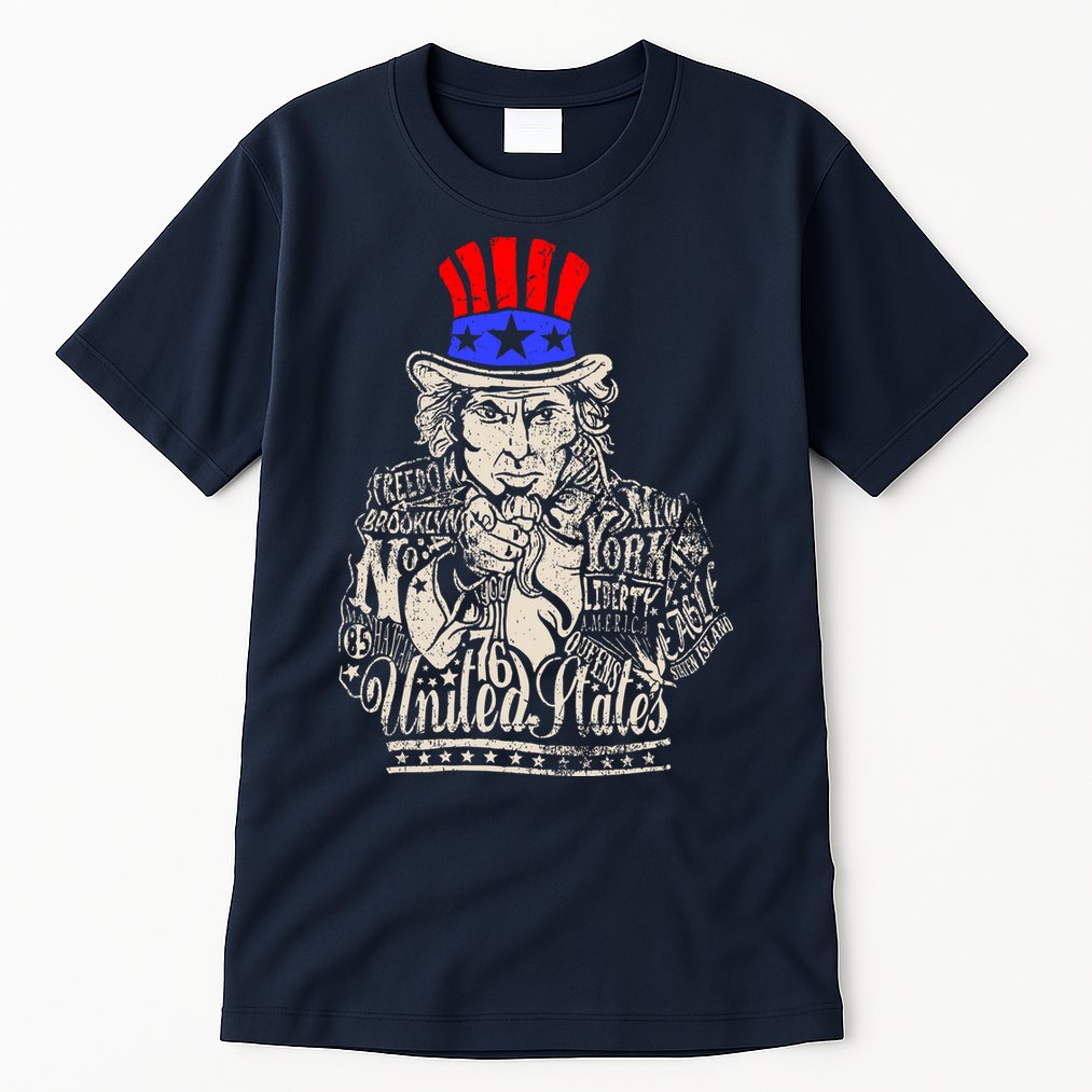 Uncle Sam I Want You 4th of July USA Mashup Tall T-Shirt
