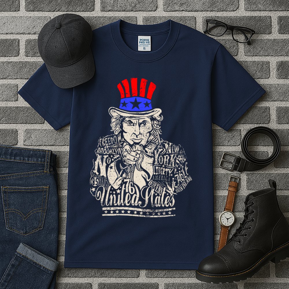 Uncle Sam I Want You 4th of July USA Mashup Tall T-Shirt