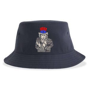 Uncle Sam I Want You 4th of July USA Mashup Sustainable Bucket Hat