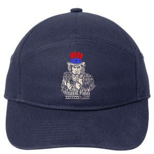 Uncle Sam I Want You 4th of July USA Mashup 7-Panel Snapback Hat