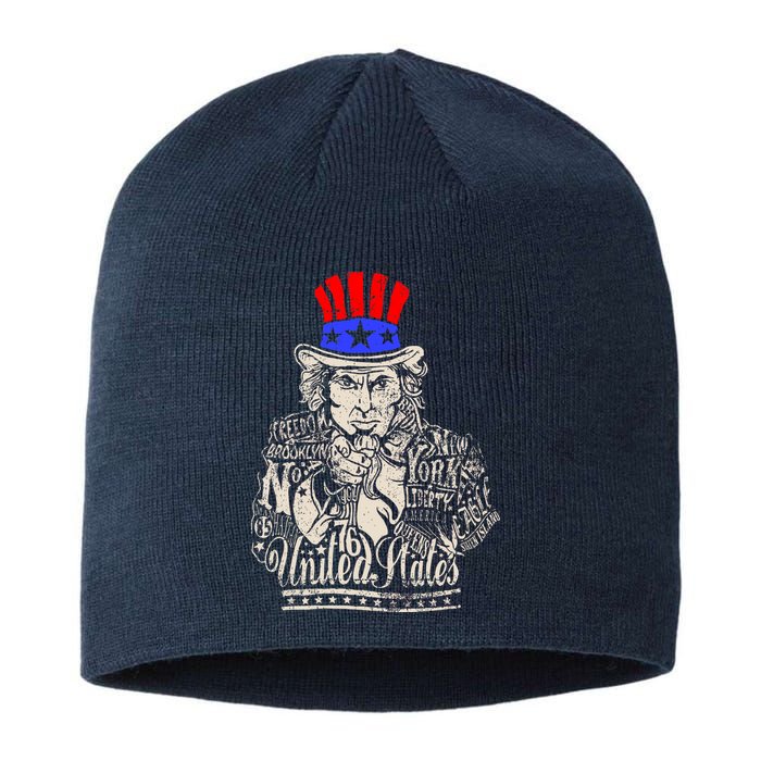 Uncle Sam I Want You 4th of July USA Mashup Sustainable Beanie