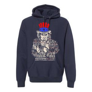 Uncle Sam I Want You 4th of July USA Mashup Premium Hoodie